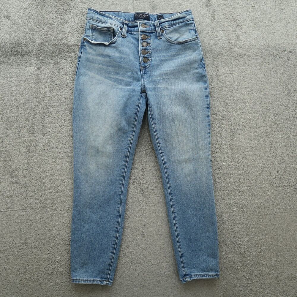 Lucky Brand Jeans Women's Size 6 Blue Mid-Rise Ava Crop Denim Pants 24.5" Inseam